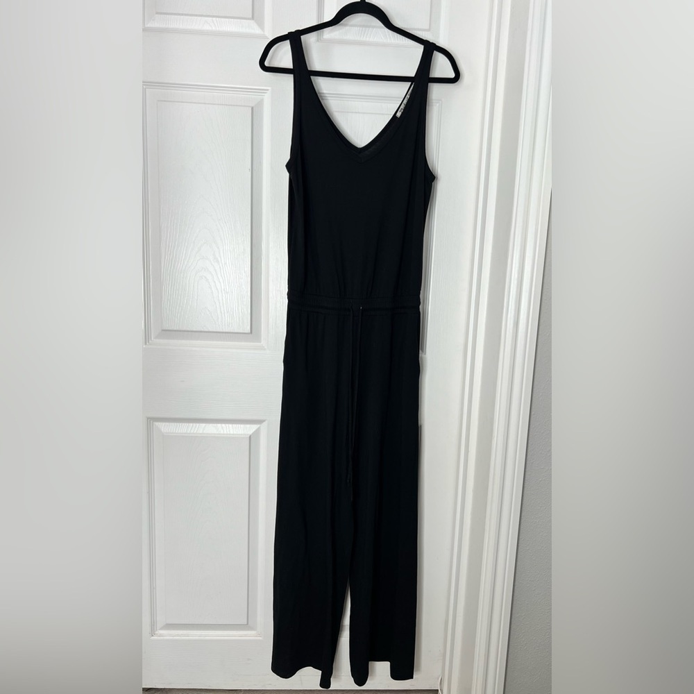 Michael Stars V-neck Black Cotton Blend Jumpsuit Sz S - Picture 2 of 7